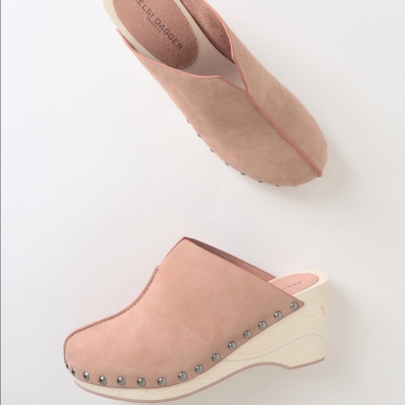 Jhett Peachy Pink Suede Leather Clogs kelsi - Picture 4 of 5